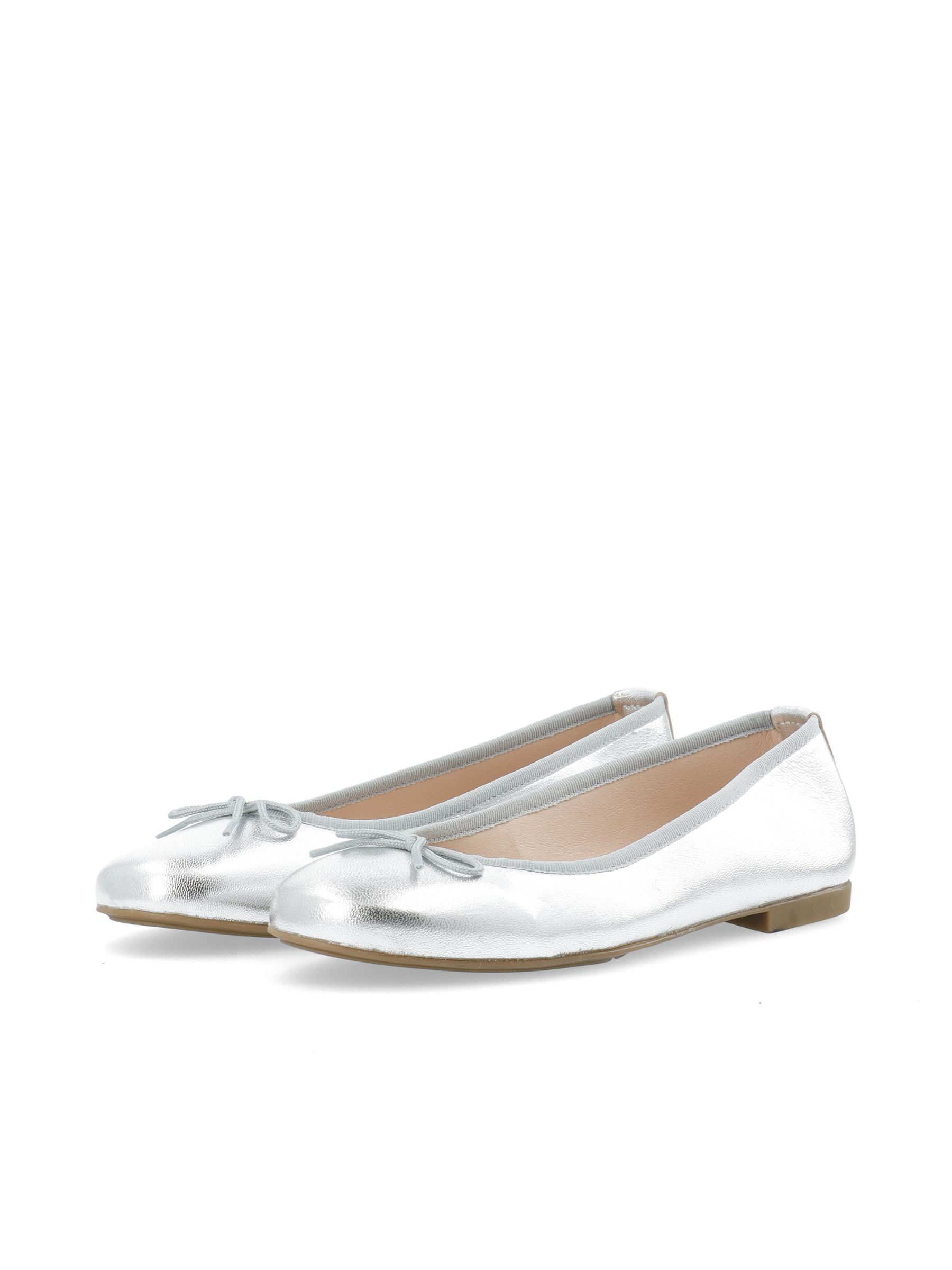 Metallic silver clearance flat shoes