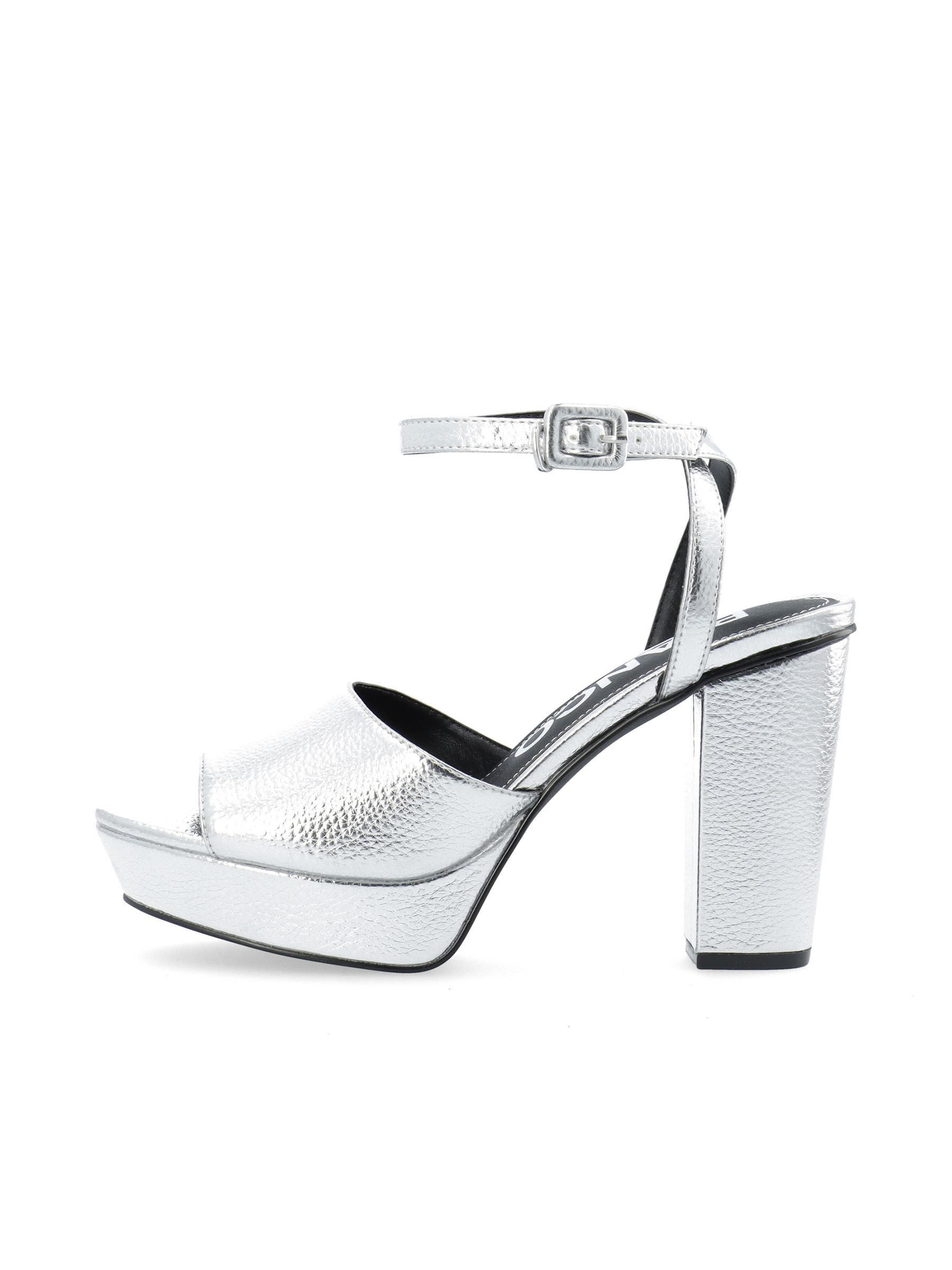 Silver block platform heels shop