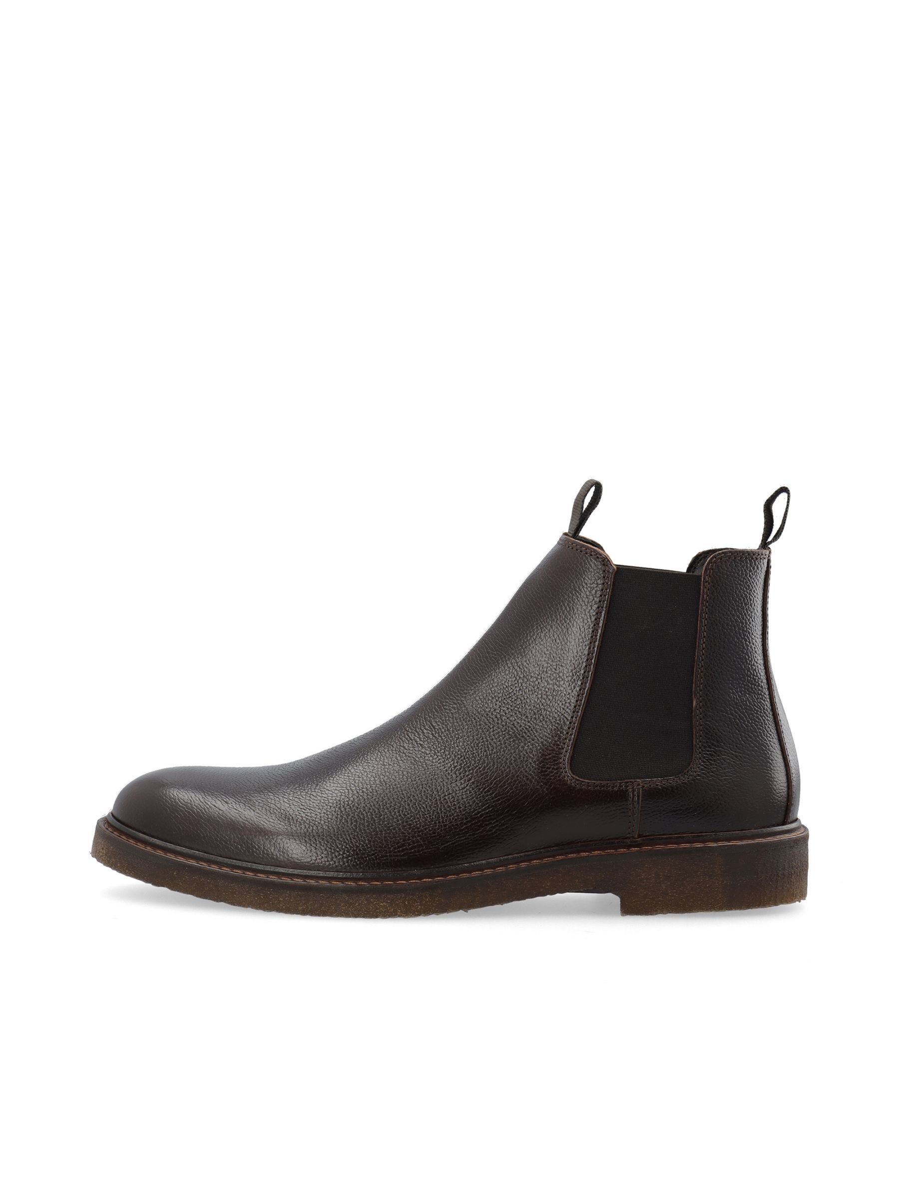 Black chelsea boots brown sole on sale