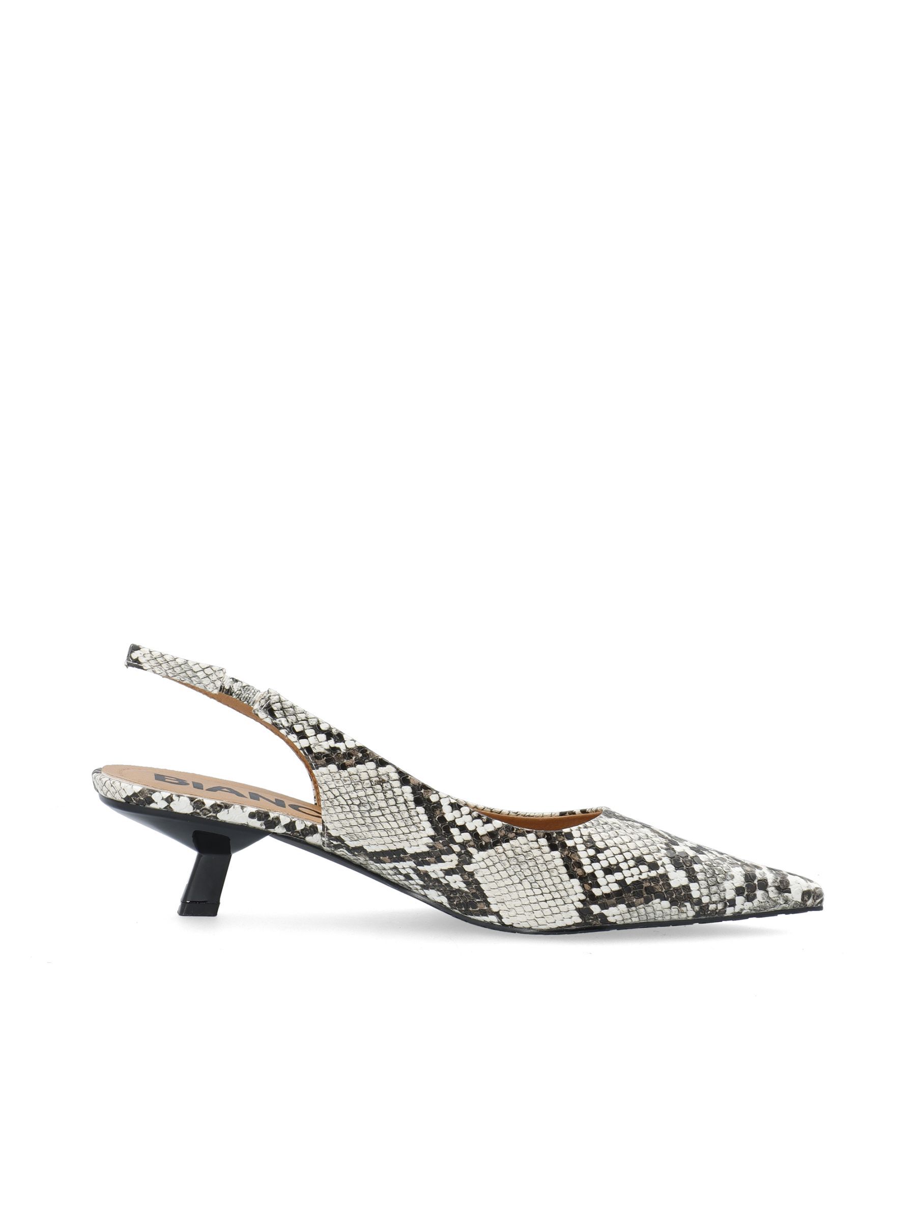 Black and white kitten heel shoes deals