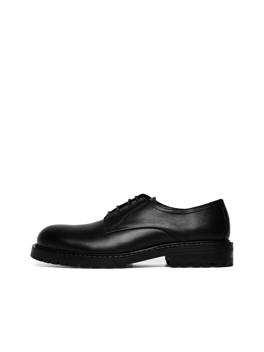 Bianco SCARPE DERBY IN PELLE, Black, highres - 12520171_Black_001.jpg