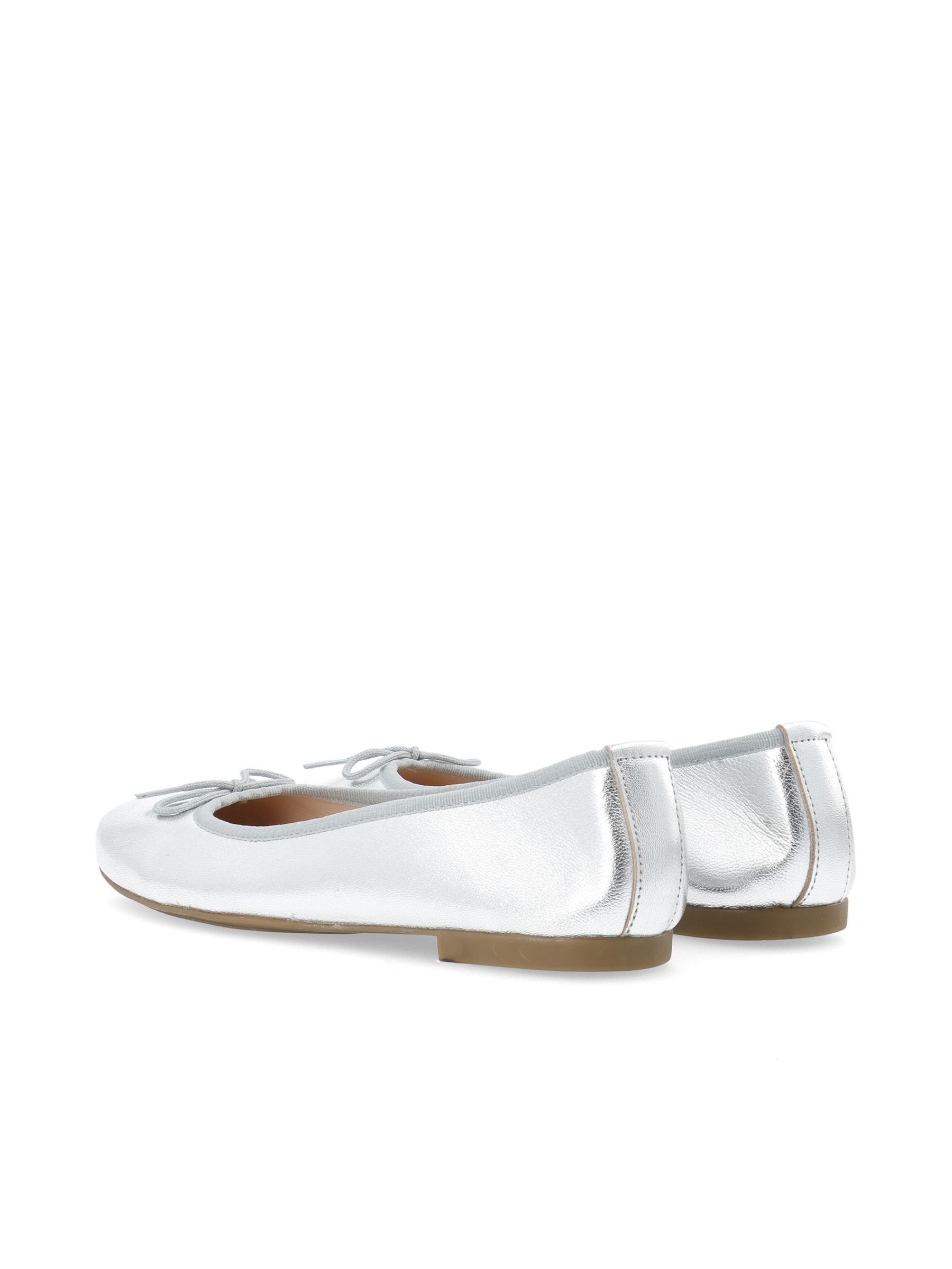 Silver flat ballet on sale shoes