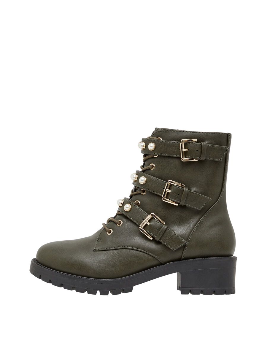 Bianco BIAPEARL BIKER BOOTS, Khaki, highres - 92649917_Khaki_001.jpg