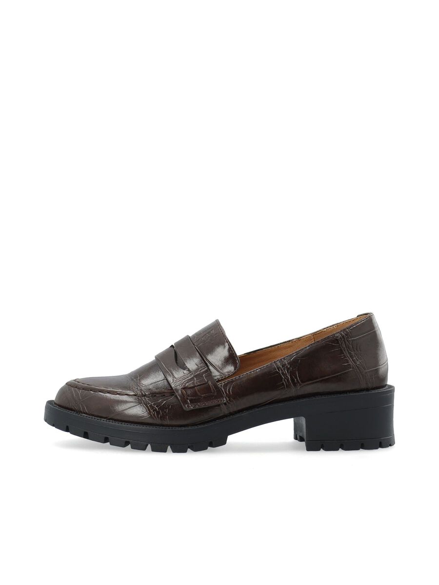 Biapearl chunky tread penny loafers, colour: brown croco oversize