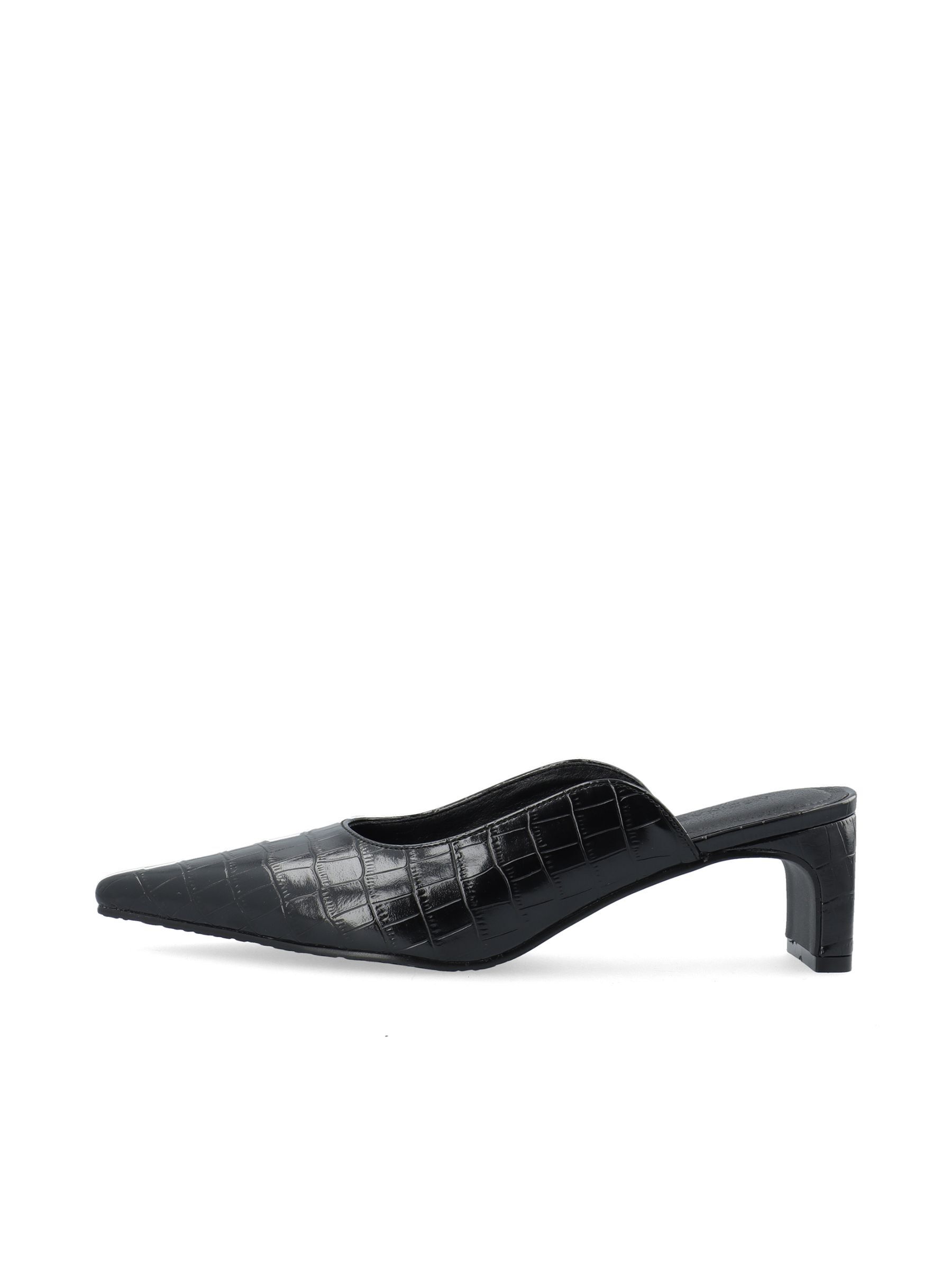 Black croc mules clearance