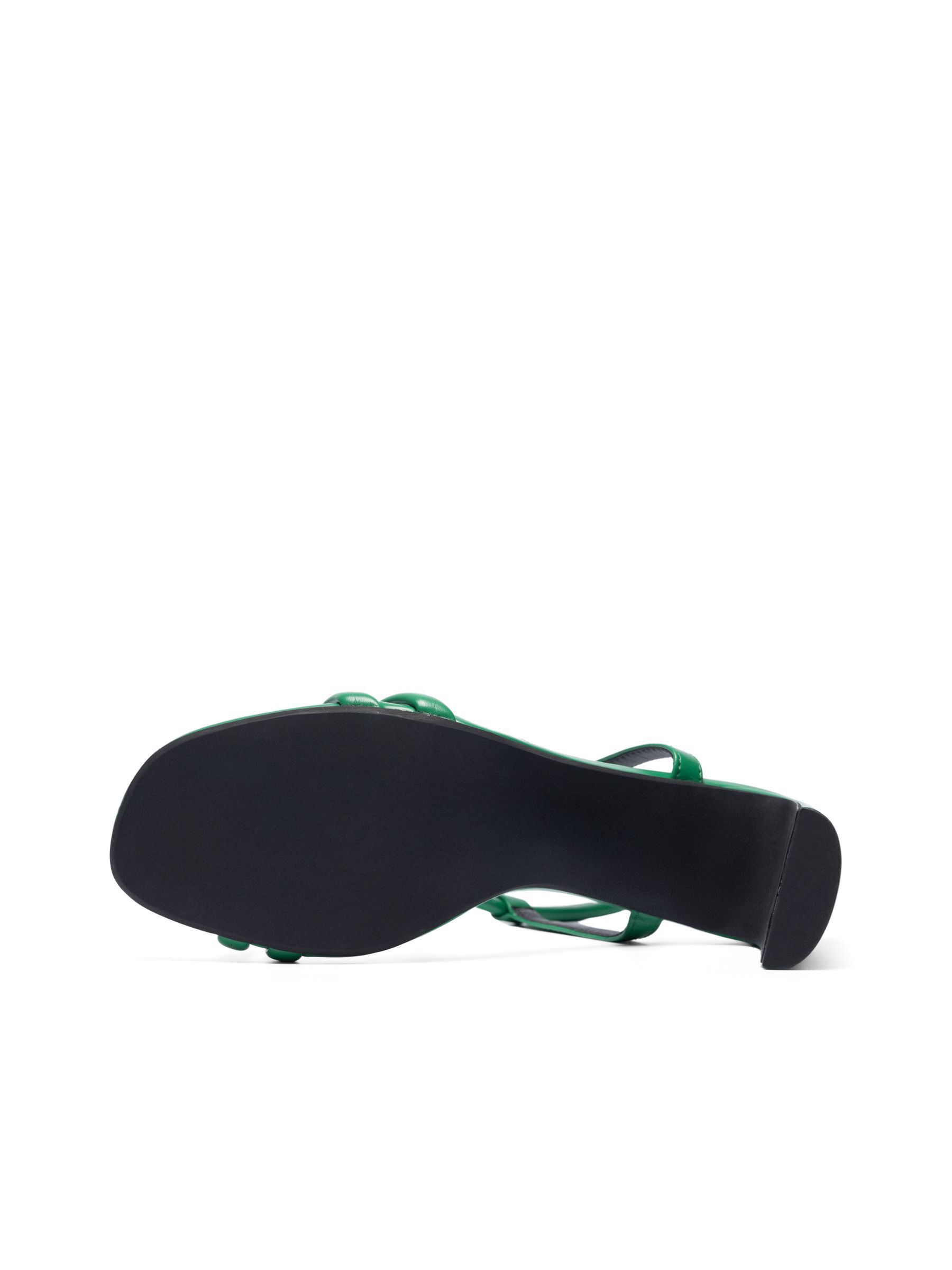 Green barely there sandals hot sale