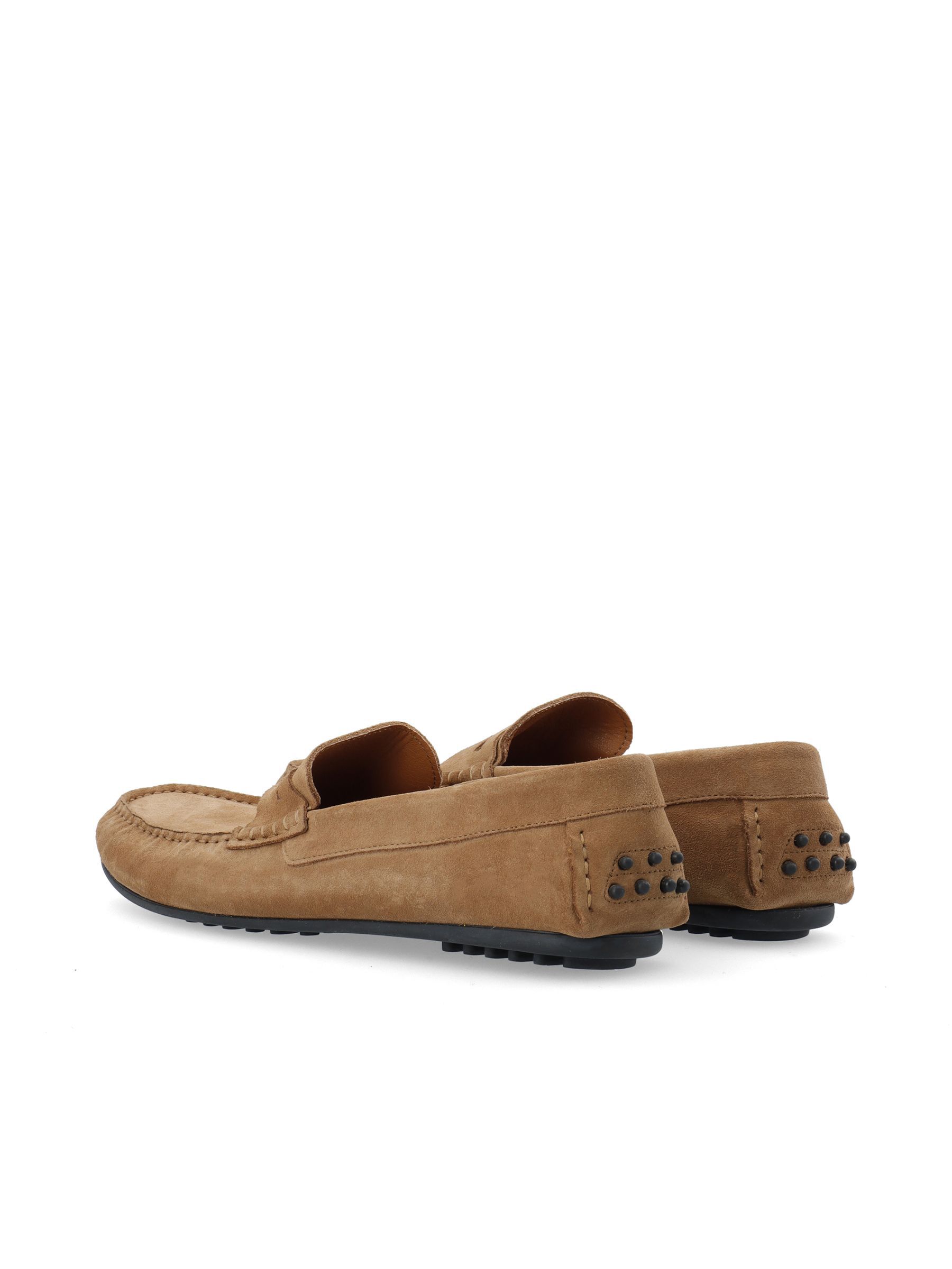 Cognac suede loafers top