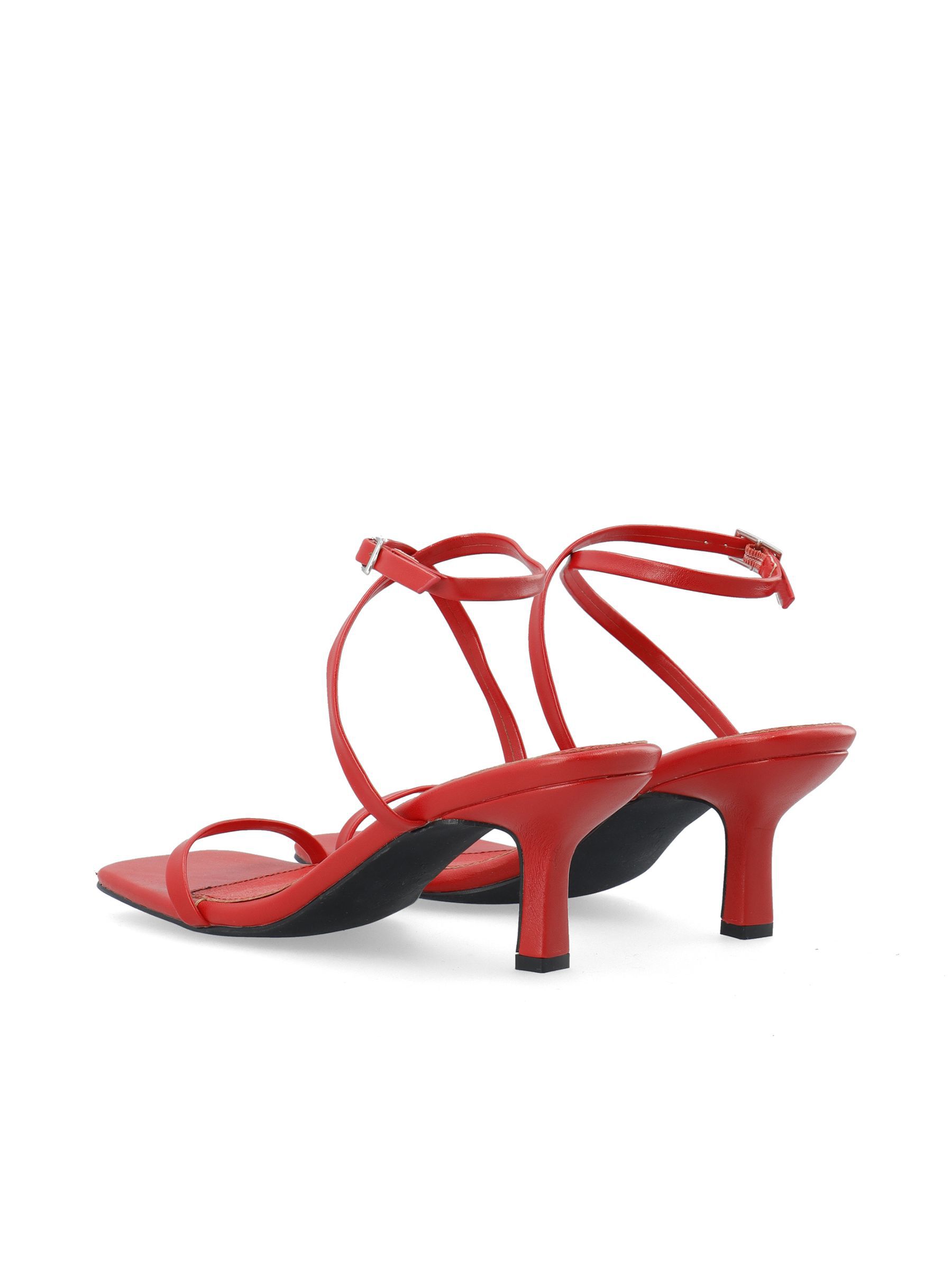 Red suede flat sandals hot sale