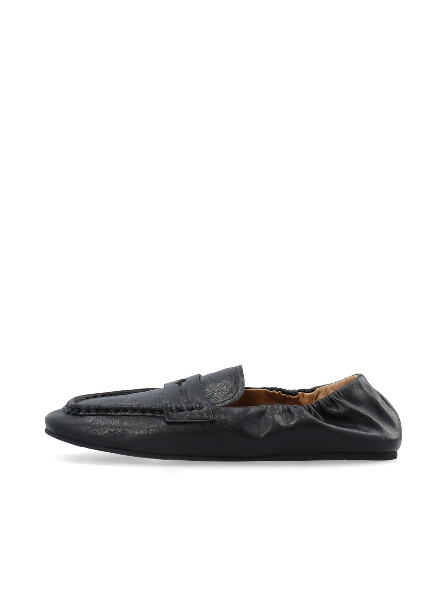 Biajenna ruched moc toe penny loafers, colour: black